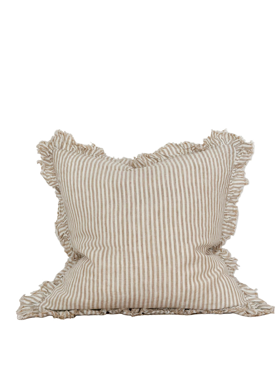 Stripe Ruffle Pillow Cover