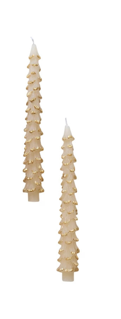 Tree Shaped Taper Candles, Eggnog