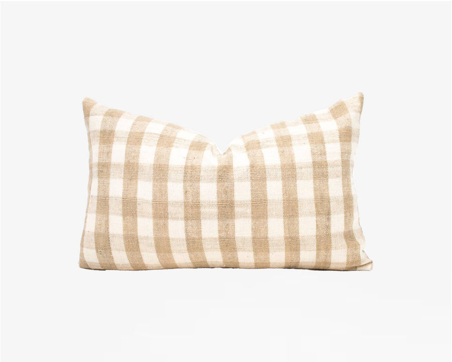 Reva Check - Tan Pillow Cover