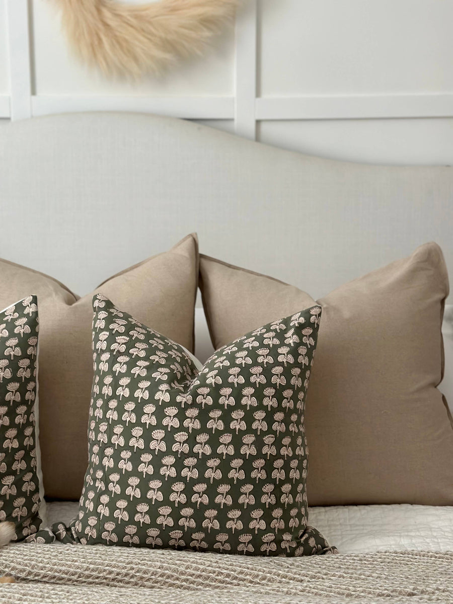 Sage Print Pillow Cover