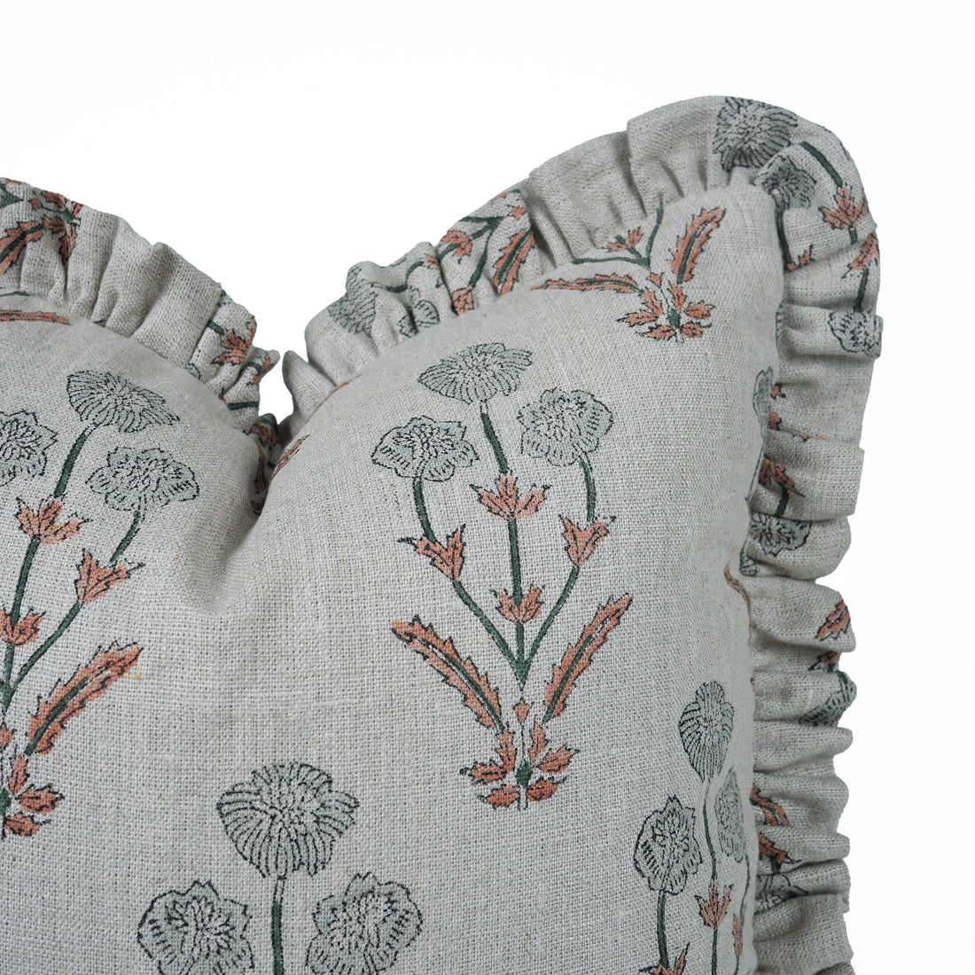 Linen Frill Pillow Cover