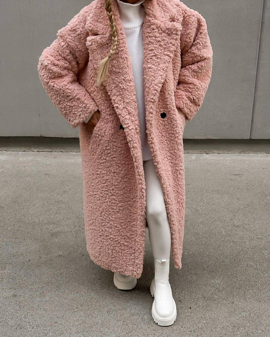 Plush Fleece Trench Coat