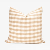 Reva Check - Tan Pillow Cover