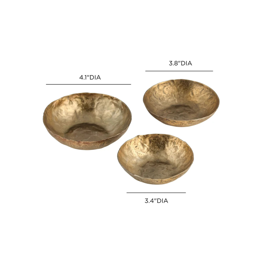 Antique Brass Bowls- Set of 3