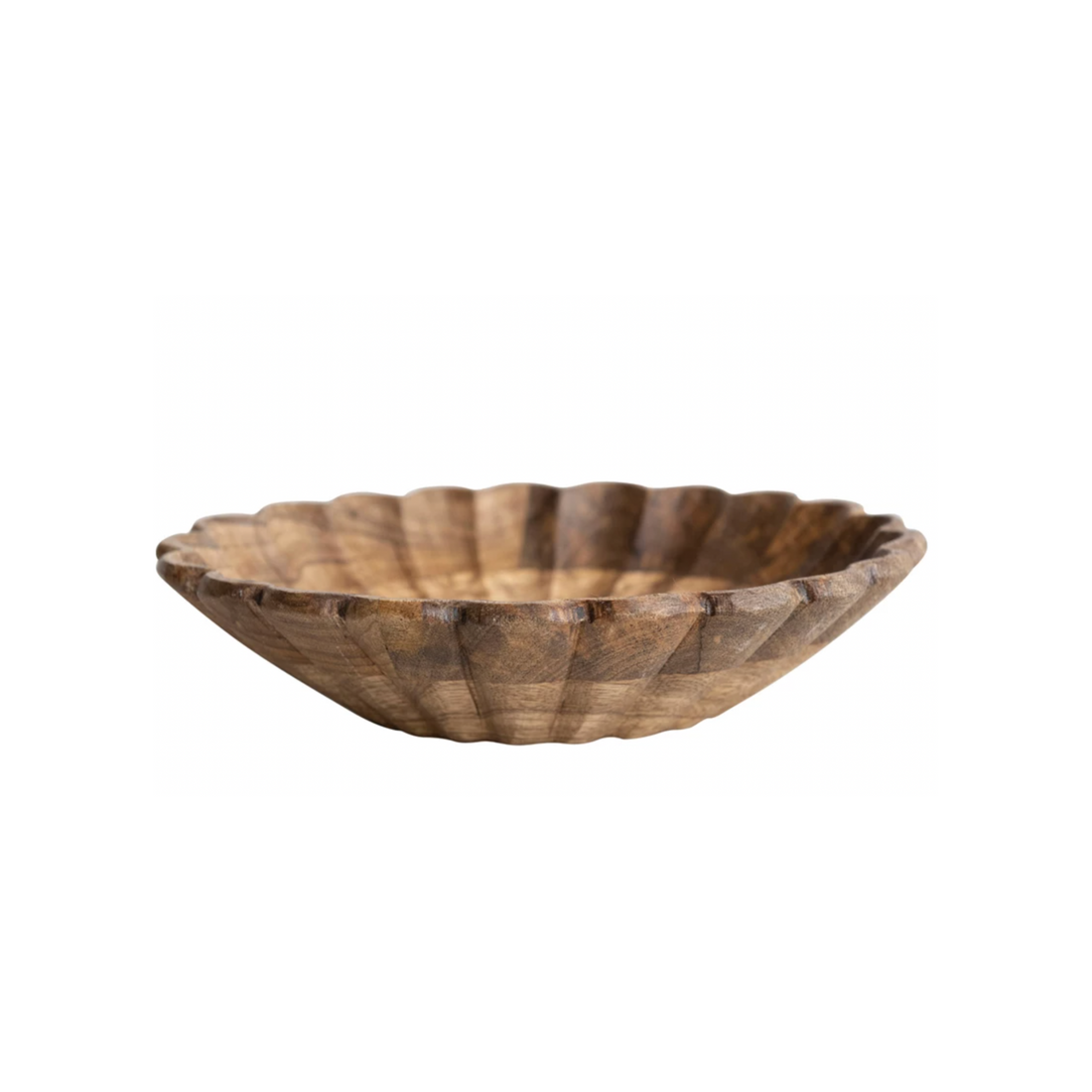 Mango Wood Scallop Bowl