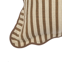 Striped Linen Pillow Cover- Brown