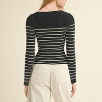 Striped Ribbed Knit Top