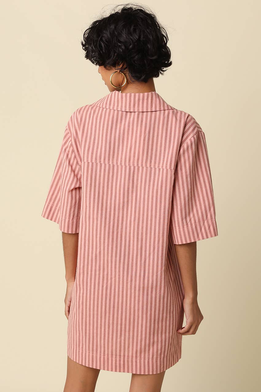 Carlie Stripe Collard Dress
