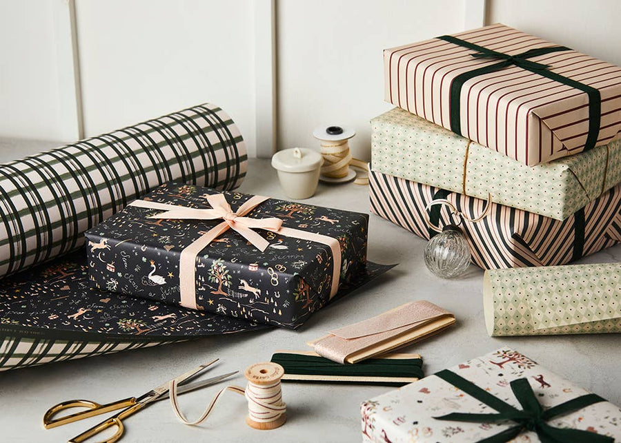 Teal & Green Check Wrapping Paper