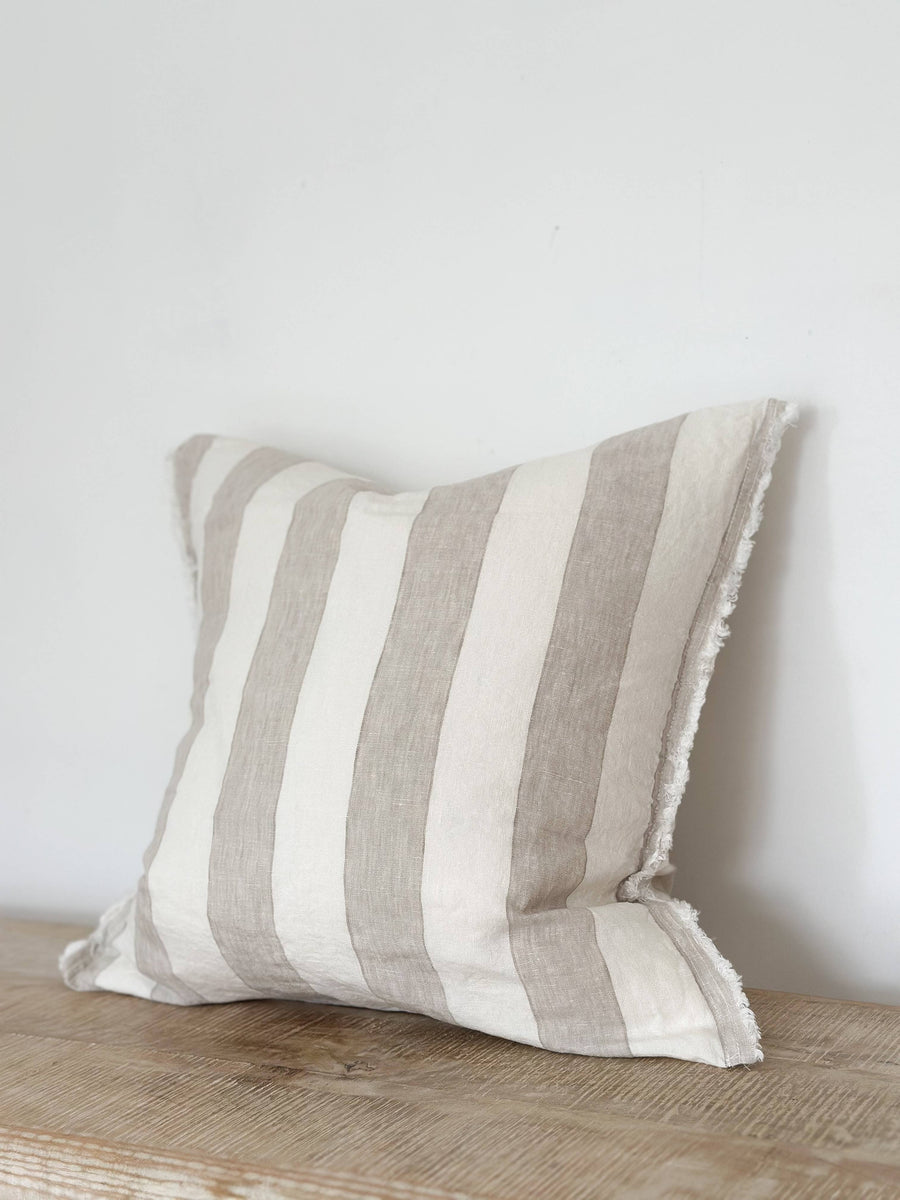 Linen Stipe Pillow Cover