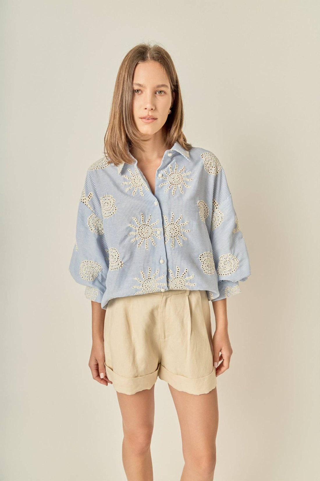 Striped Embroidery Shirt