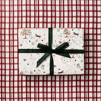 Ivory & Red Check Wrapping Paper