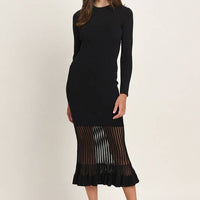 Semi-sheer Maxi Sweater Dress