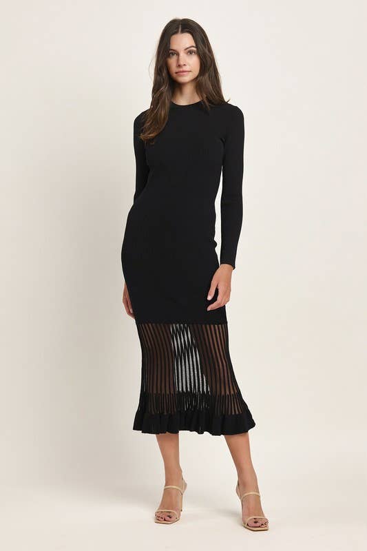 Semi-sheer Maxi Sweater Dress