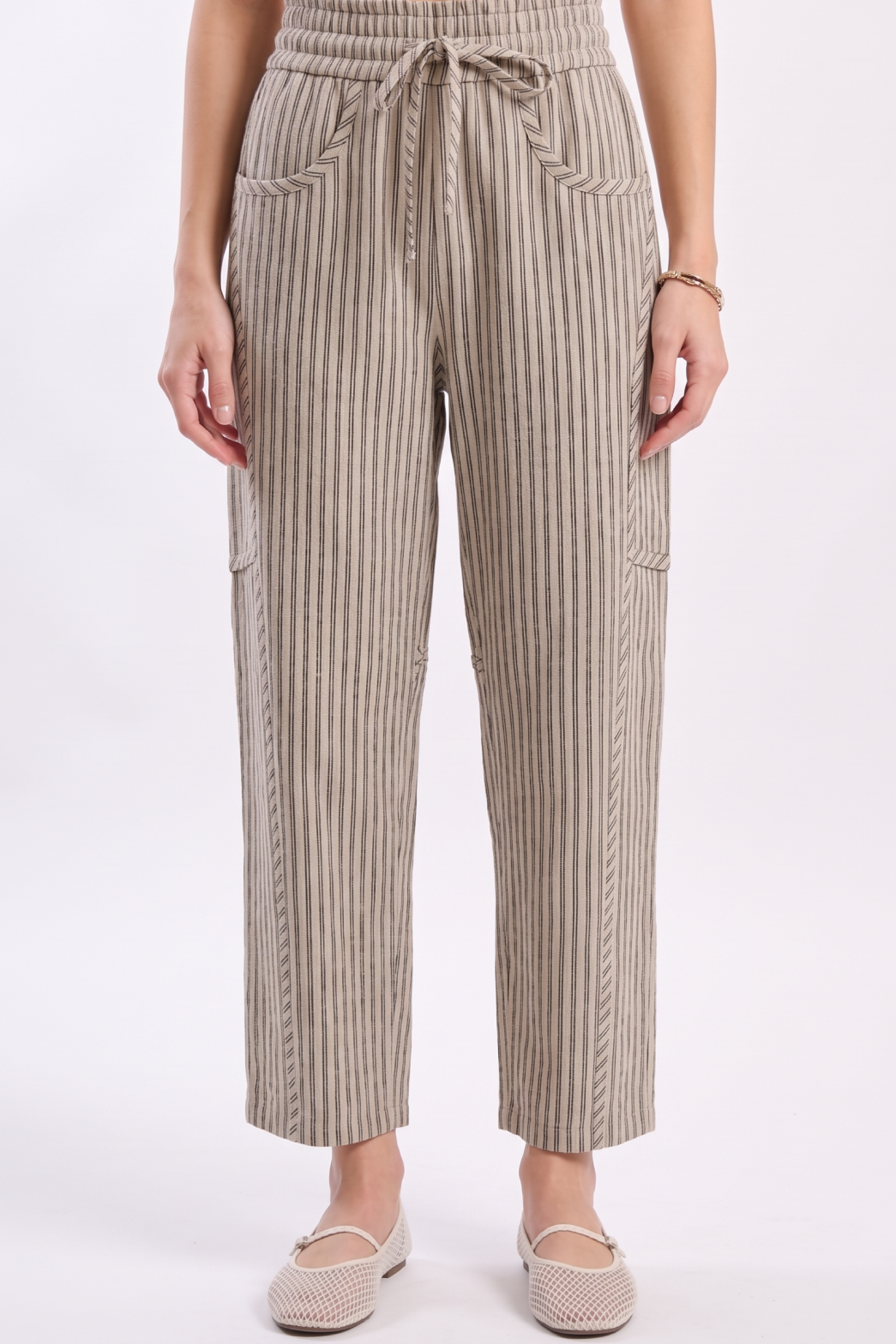 Pinstripe Drawstring Pants