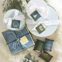 Gold Edge Velvet Ribbon - Spruce Green