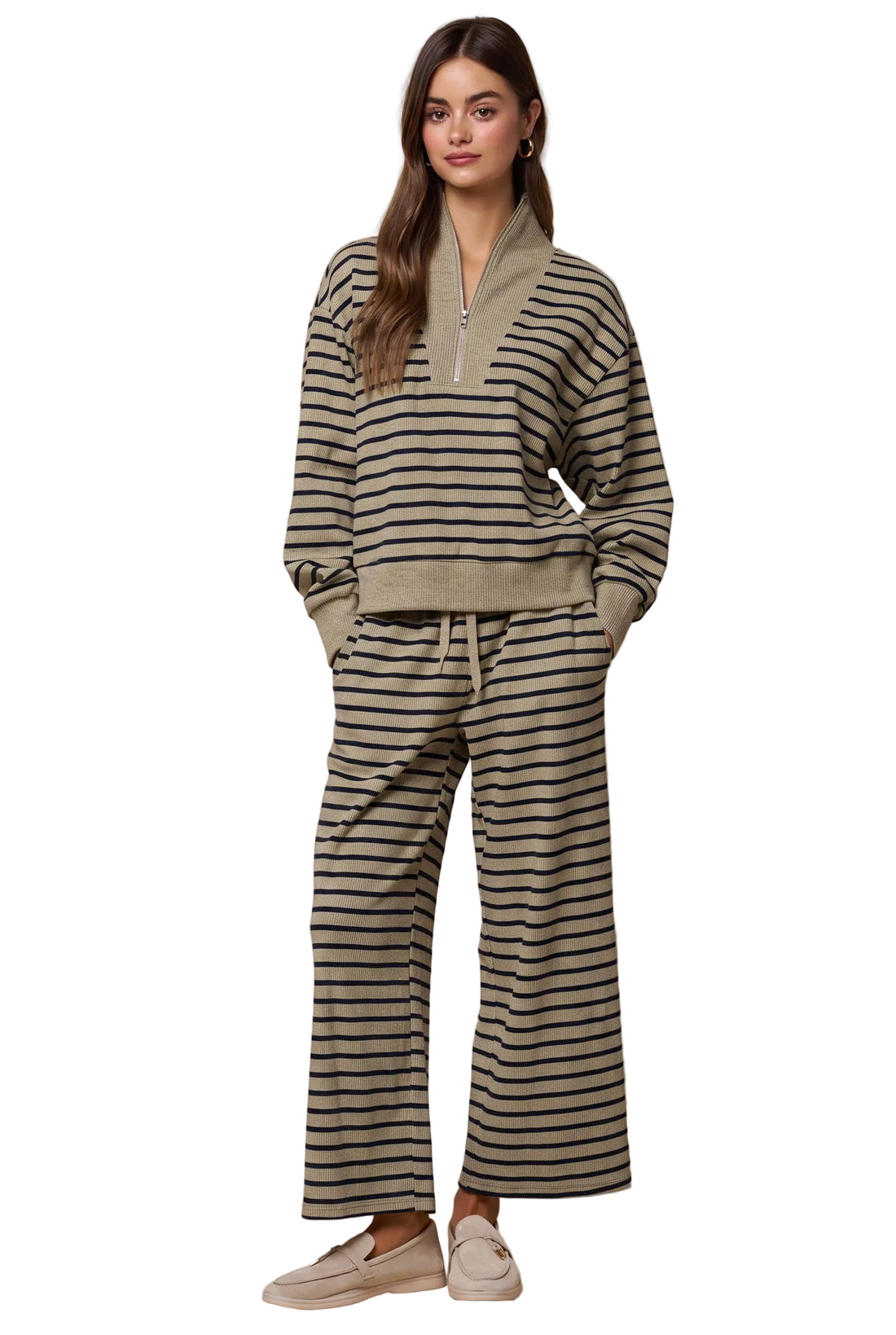Stripe Contrast Sweatshirt