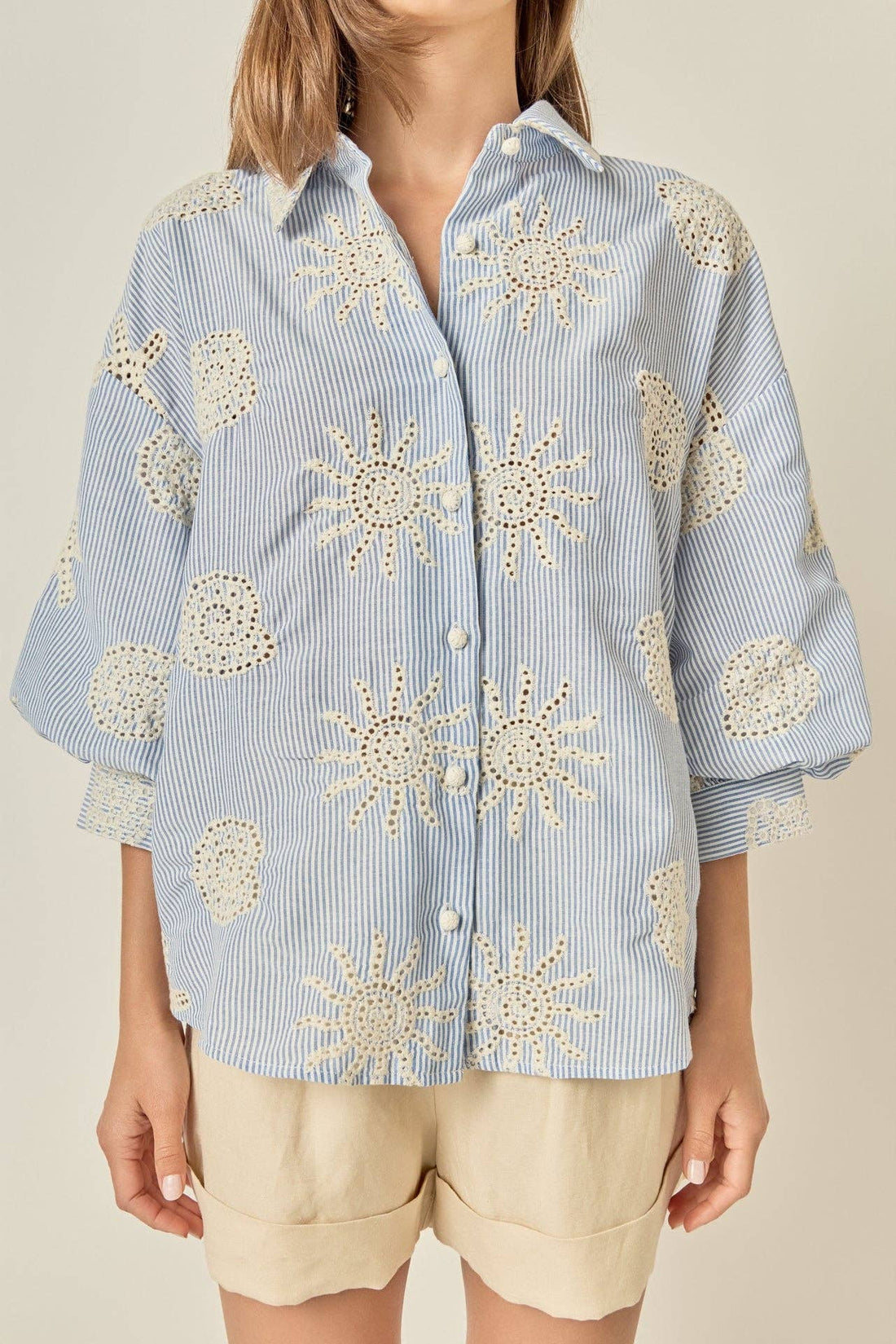 Striped Embroidery Shirt