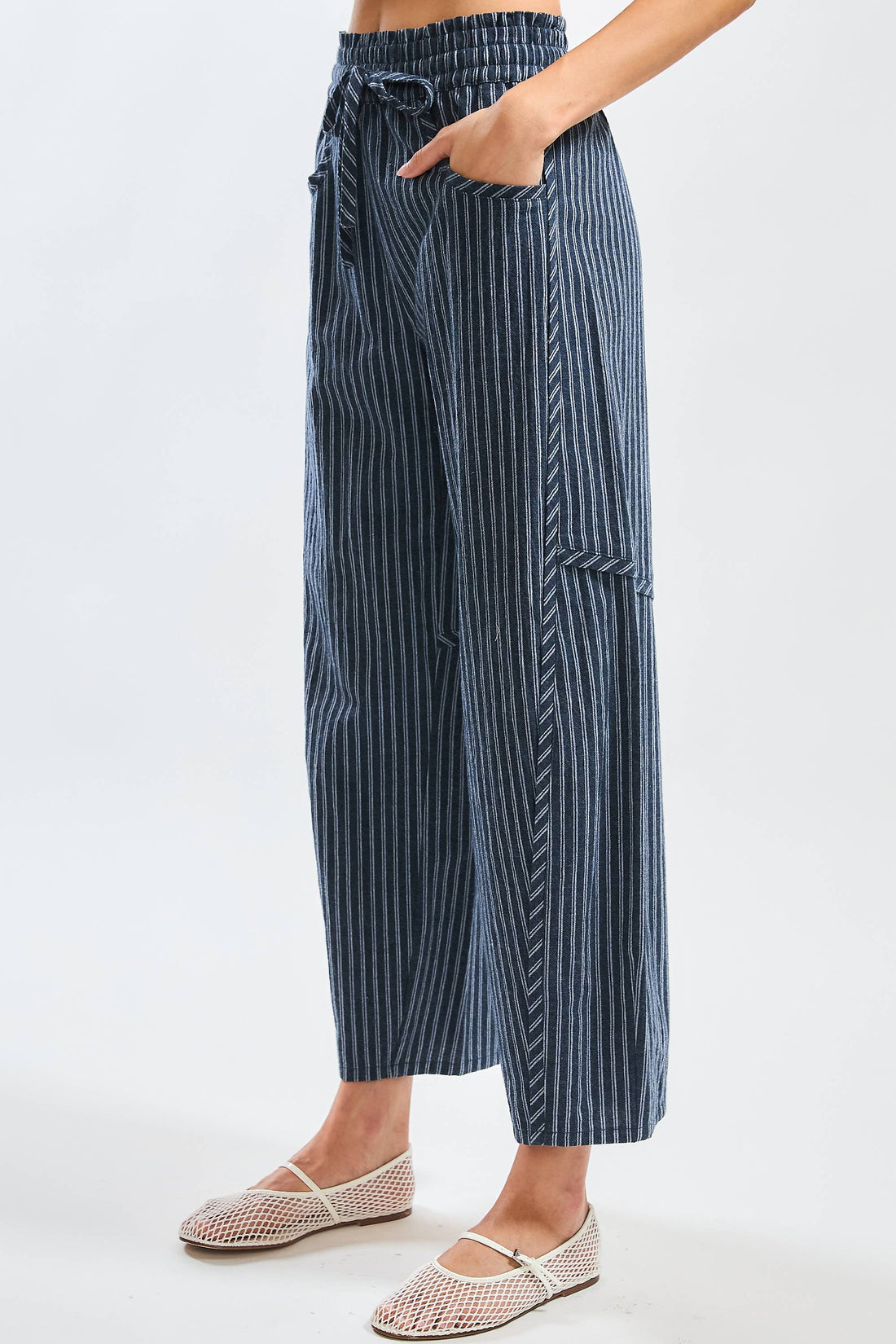 Pinstripe Drawstring Pants