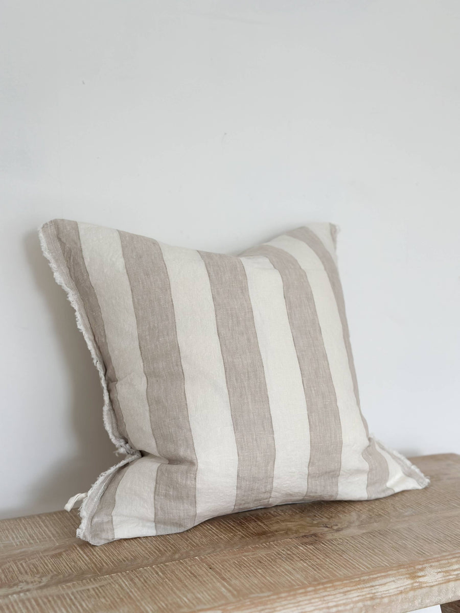 Linen Stipe Pillow Cover