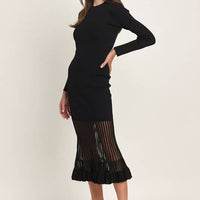 Semi-sheer Maxi Sweater Dress