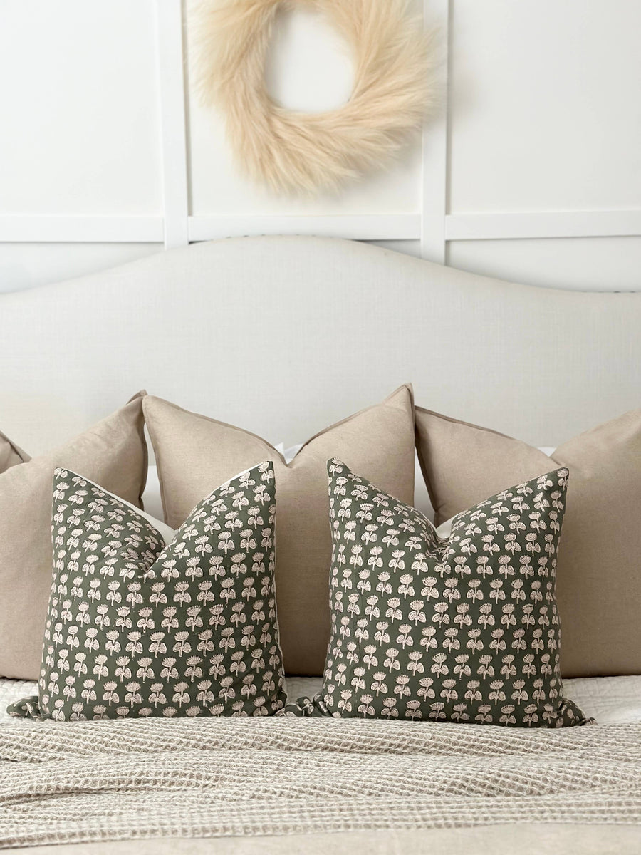 Sage Print Pillow Cover