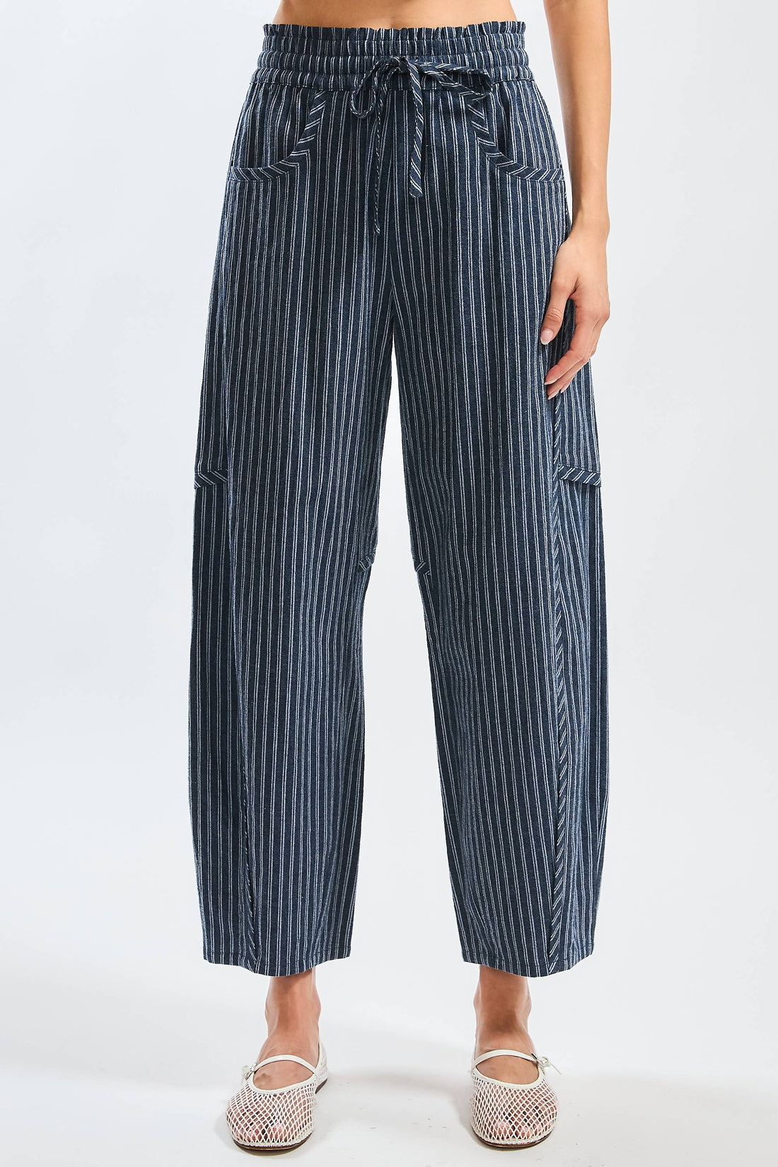 Pinstripe Drawstring Pants