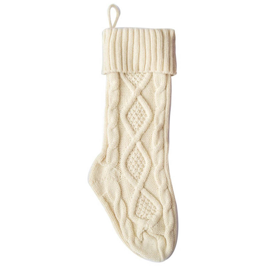 Cream Knit Christmas Stocking