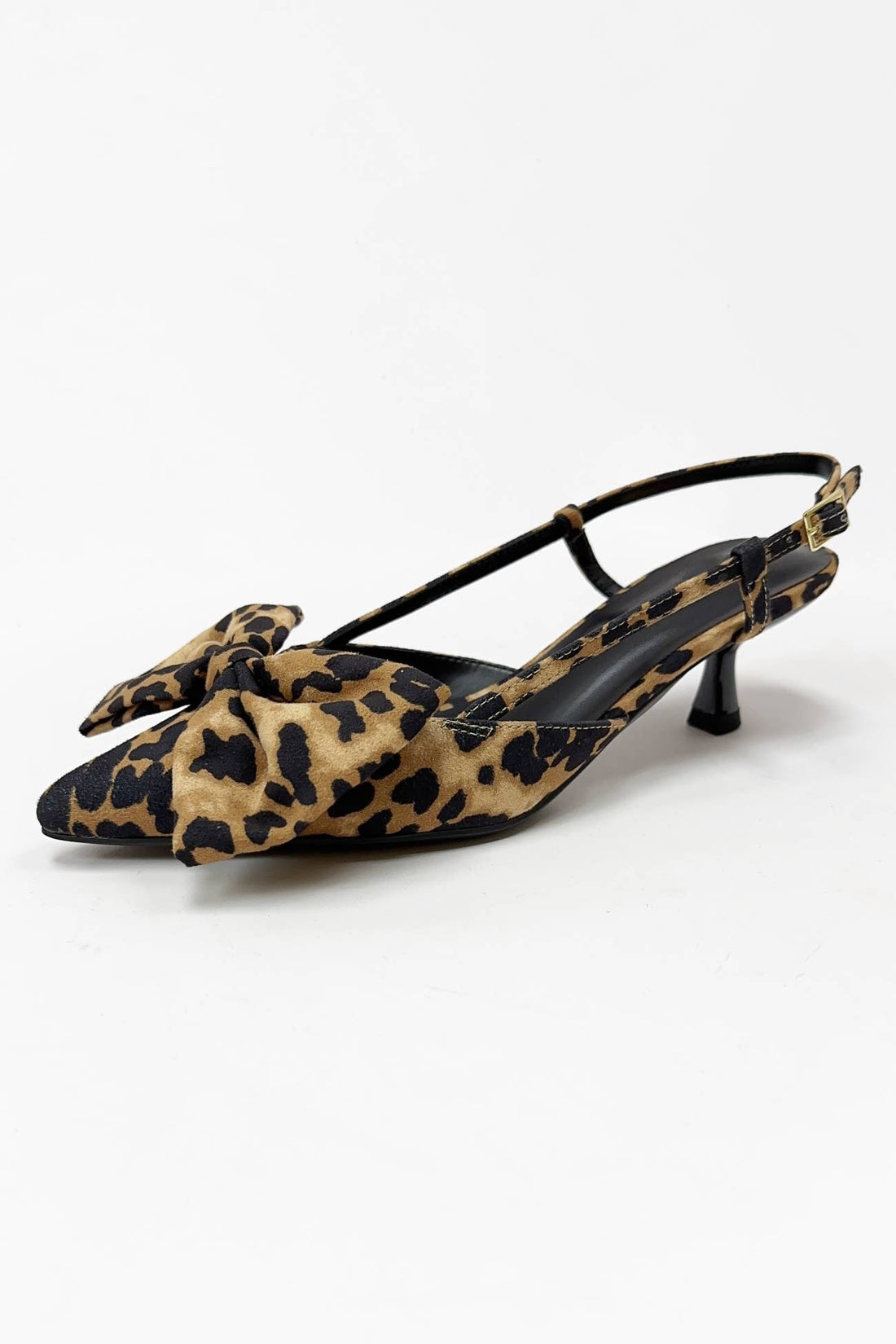 Leopard Bow Kitten Heel