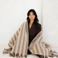 Burnt Umber Stripe  Wool Throw