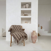Burnt Umber Stripe  Wool Throw