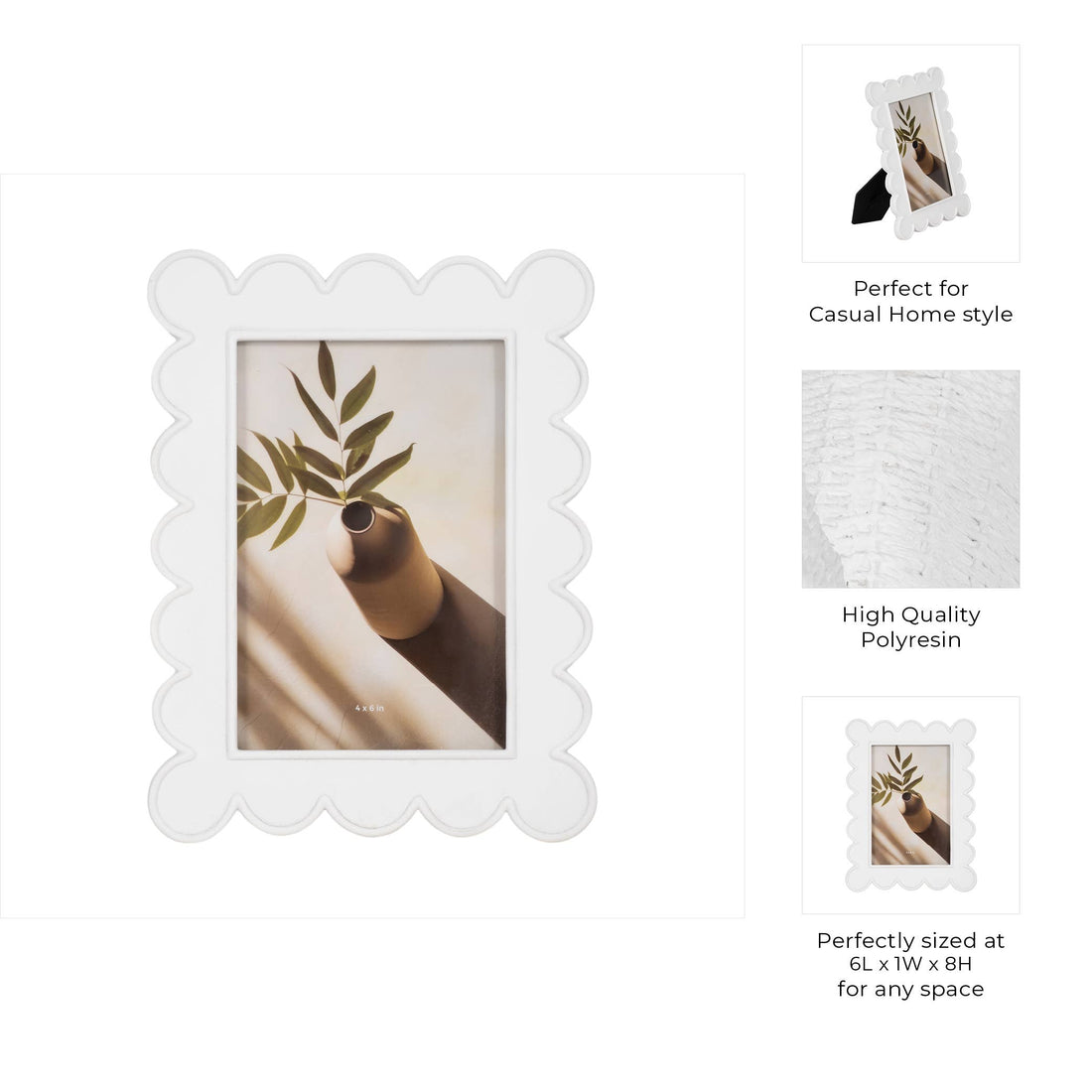 Polyresin Scallop Frame - 4x6 in.