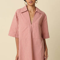 Carlie Stripe Collard Dress