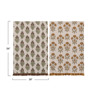 Cotton Flower Printed Tea Towel
