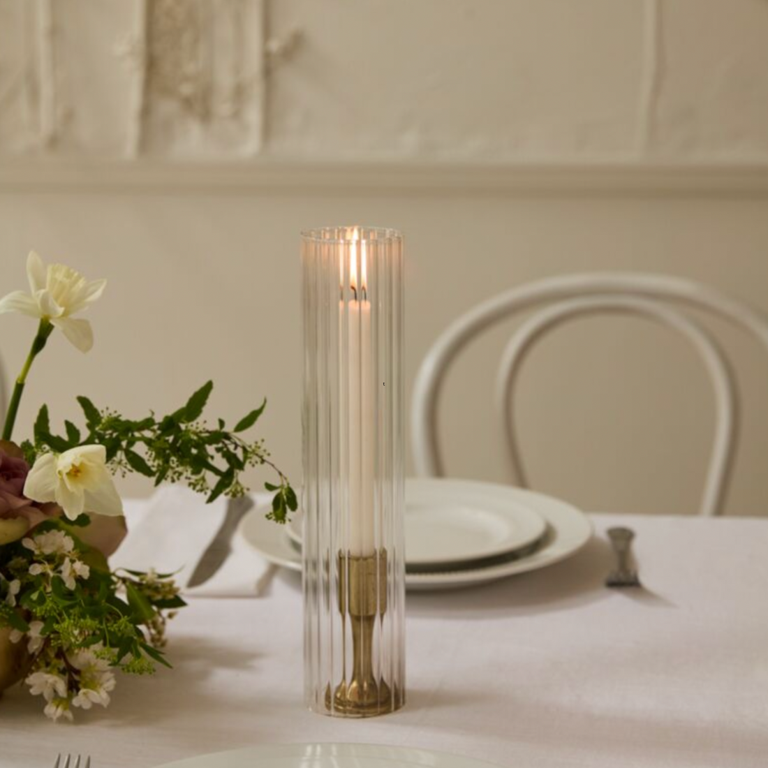 Fluted Hurricane Candle Sleeve