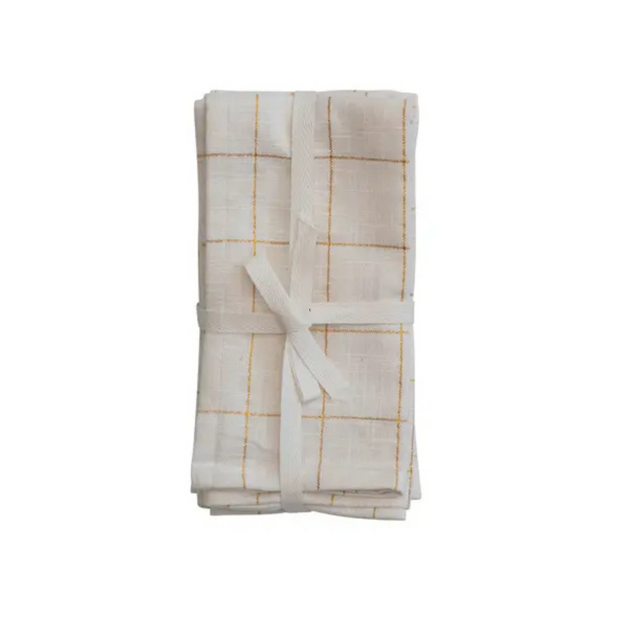 Gold Grid Napkin Set