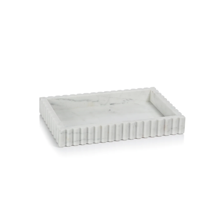 Scalloped Marble Tray