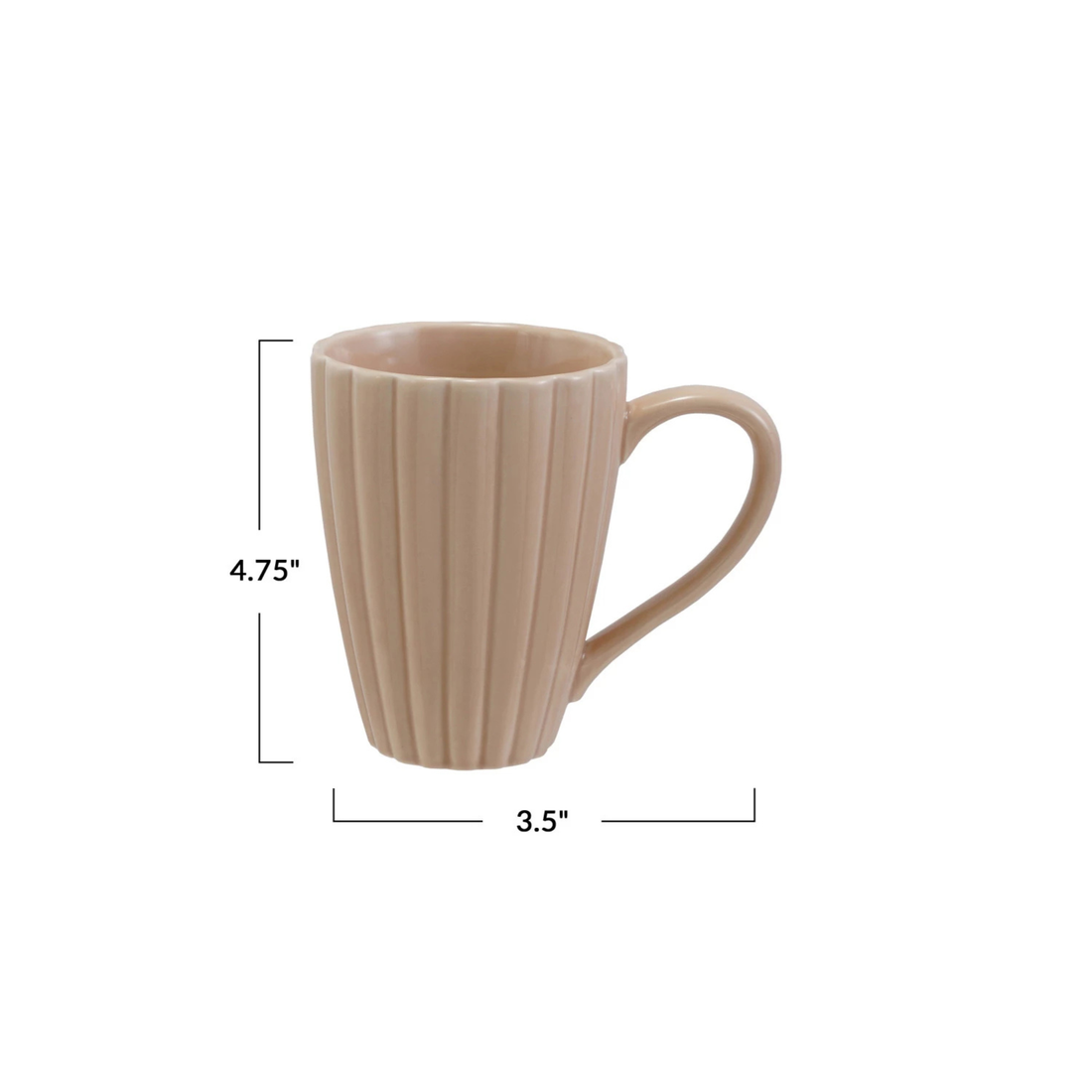 Stoneware Ribbed Mug