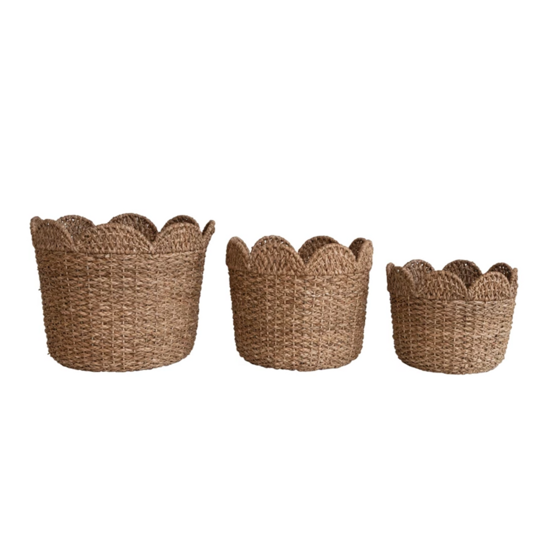 Scallop Braided  Basket Set