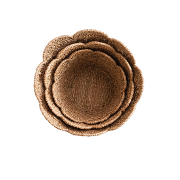 Scallop Braided  Basket Set