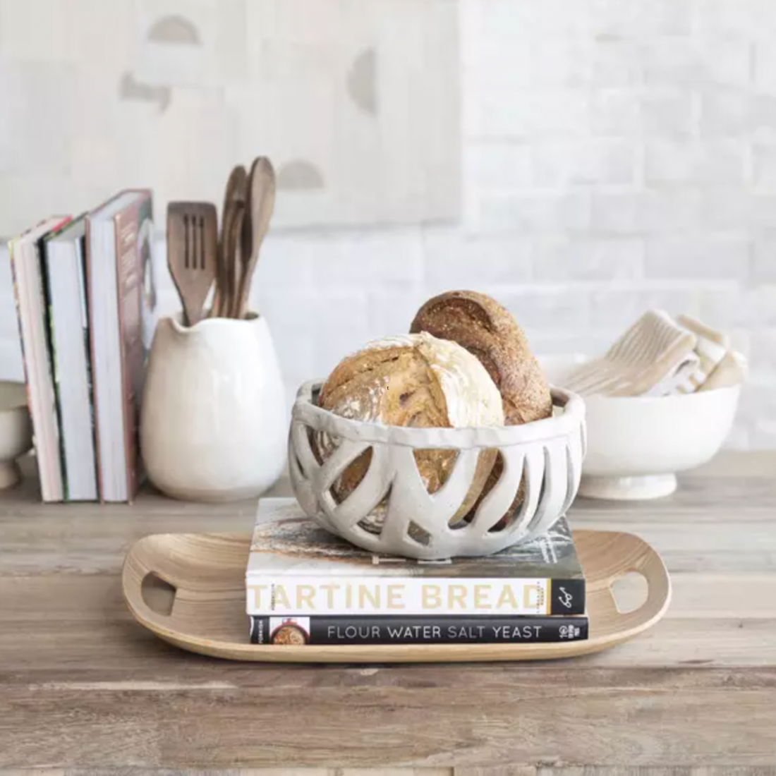 Stoneware Bread Basket