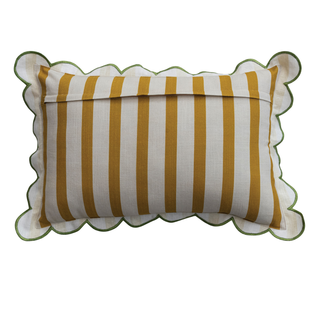 Contrasting Stitched Lumbar Pillow