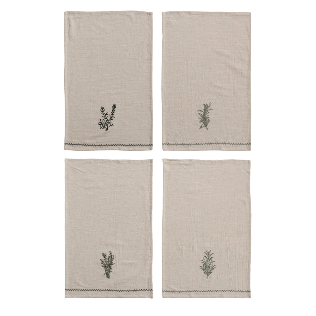 Cotton Tea Towel Herbs