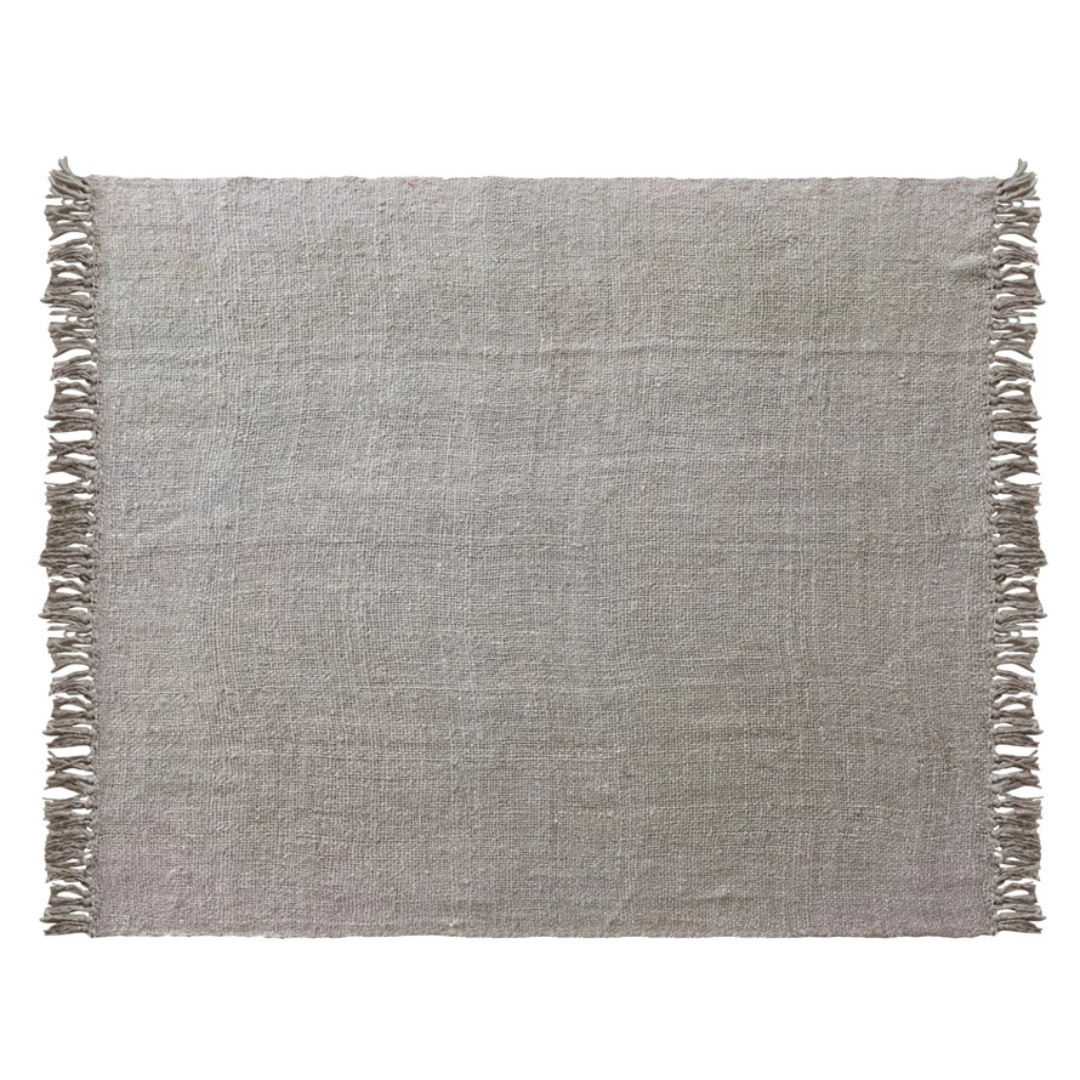 Woven Viscose Throw with Fringe