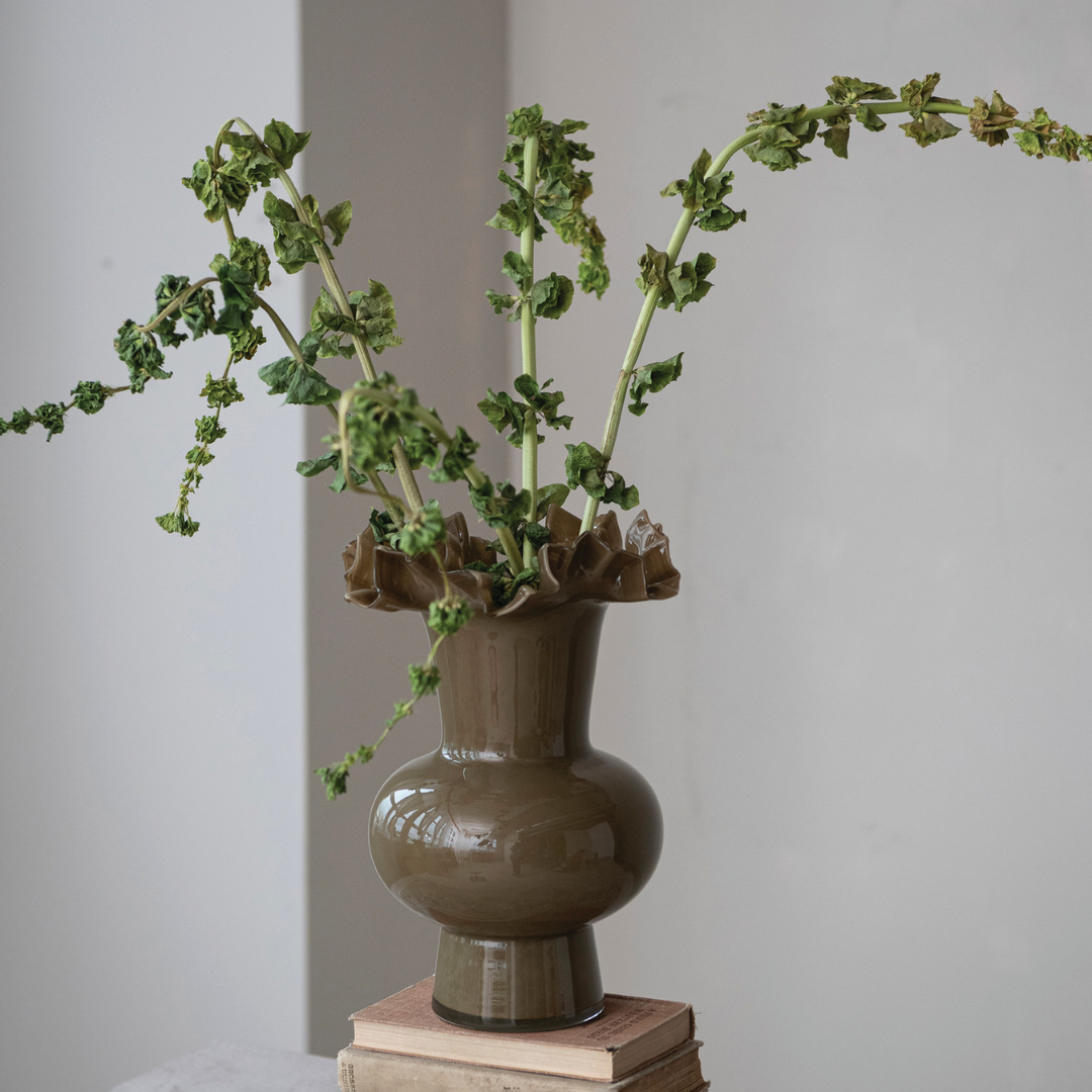 Footed Ruffled Vase