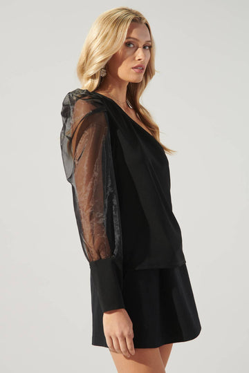 Organza One Shoulder Top