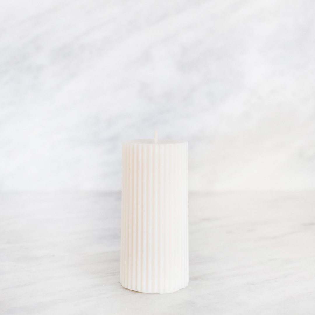 Fluted Pillar Candle | Baran Collection