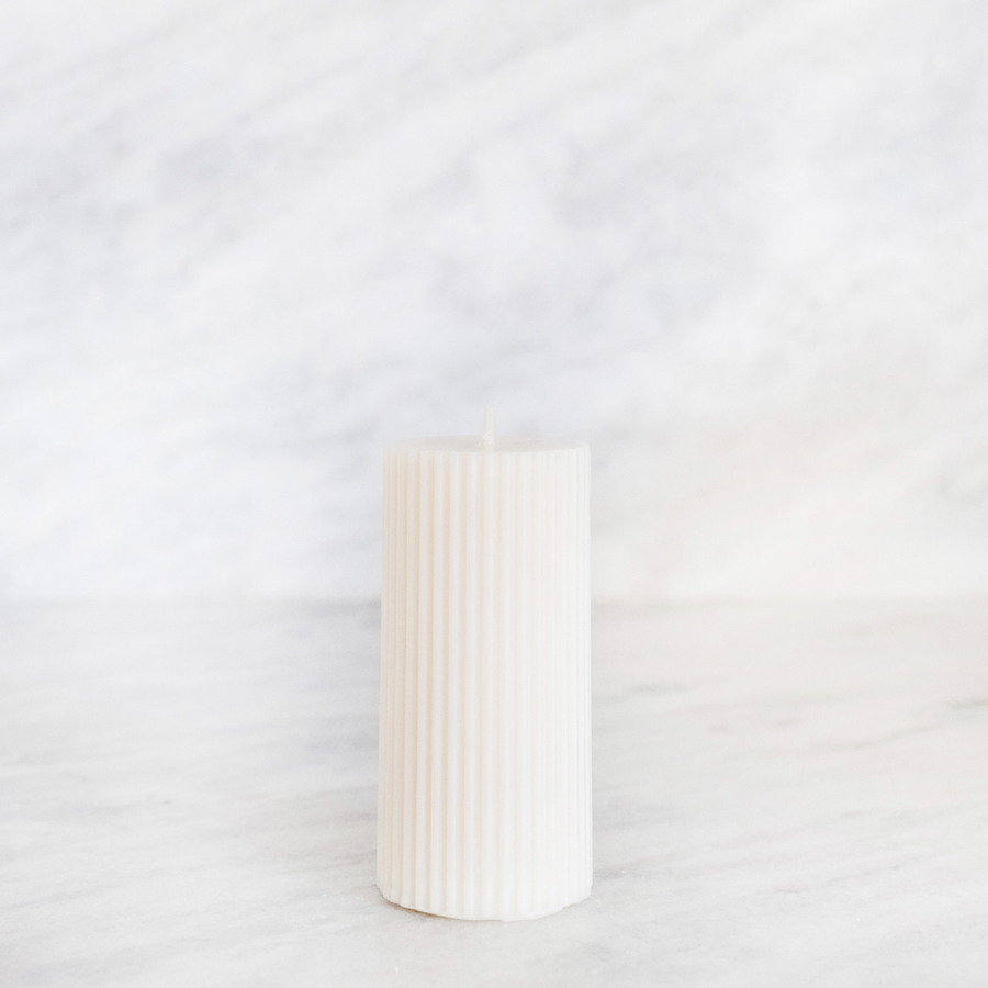 Fluted Pillar Candle | Baran Collection