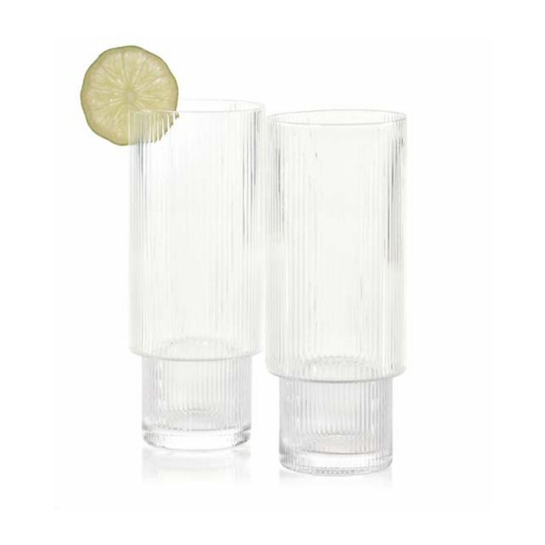 Fluted High Ball Glasses