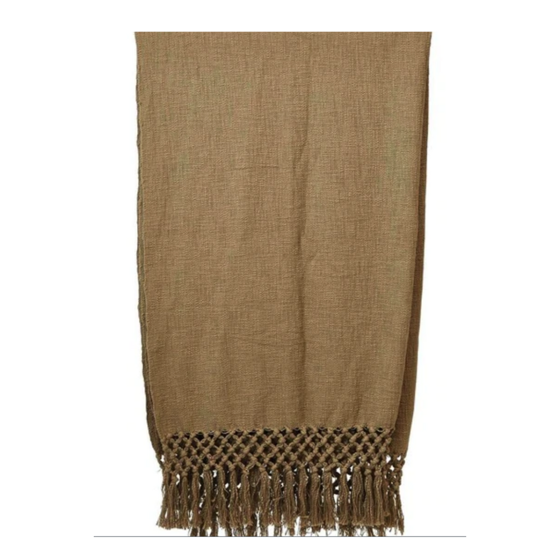 Olive Crochet Woven Throw Blanket